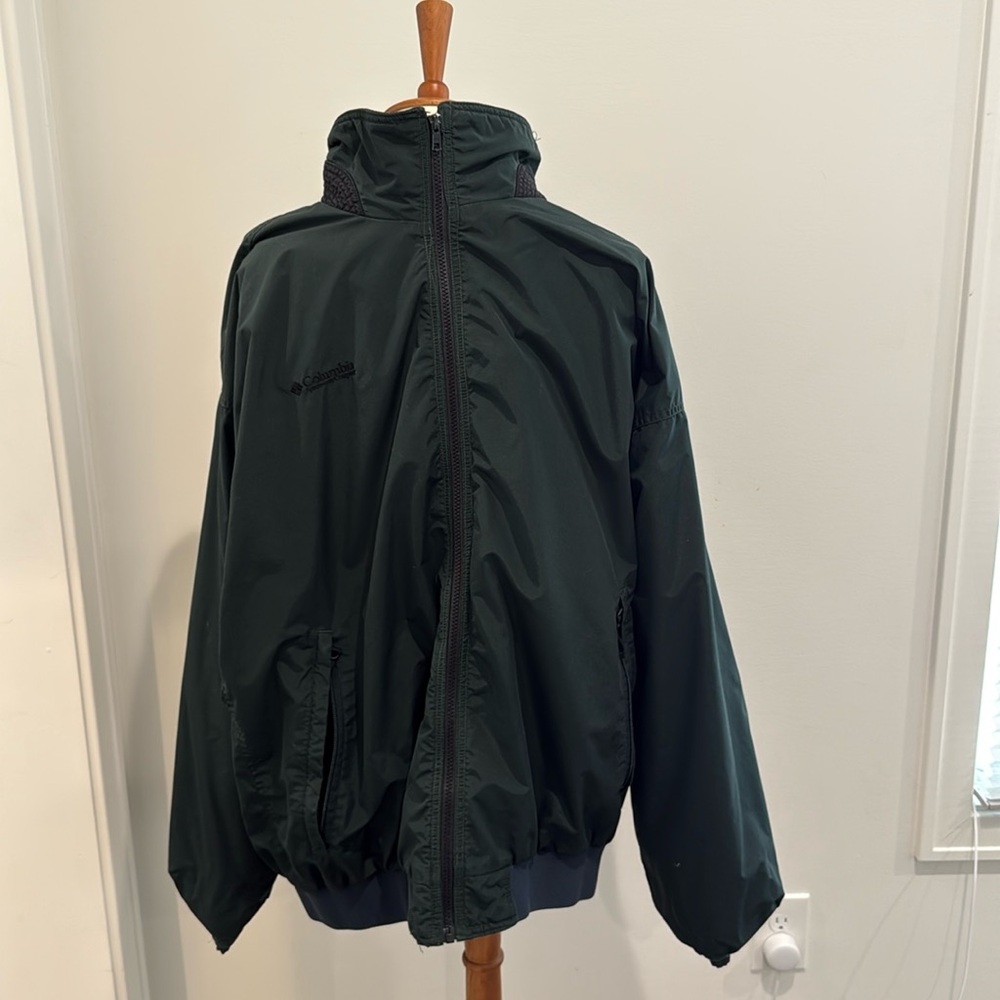 Columbia Sportswear Full Zip Weather Jacket Mens 2TXL Green Fleece Inside